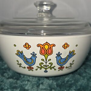 Corning Country Festival 1 Pint P-81-B Menuette Saucepan with Lid Vintage 1970's
